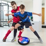 Resim Şarj Edilebilir LED Havalı Futbol Topu - Hava Yastığı Yüzen Tasarım, Koruyucu Köpük Bumper, Dayanıklı İç Mekan Oyuncak 3+ Yaş, Beyaz/Siyah/Mavi 