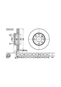 Resim MGA 50121 Fren Diski Ön Aveo T250 T255 05- Kalos 02- Matız 05- Spark 10- Havalı 236Mm 