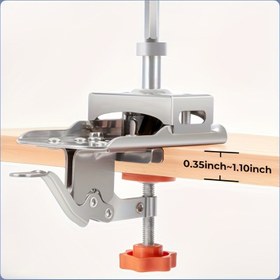 Resim 35mm Gizli Çivili Kelepçe - Alüminyum Alaşımlı Ahşap İşleme Aracı ile Ayarlanabilir Pozisyoner ve Derinlik Ölçer ile Hassas Kapı Dolabı Çivili Kurulumu, Güç Gerektirmez, Dolaplar için Çivili Kelepçeler, Sağlam Yapı 