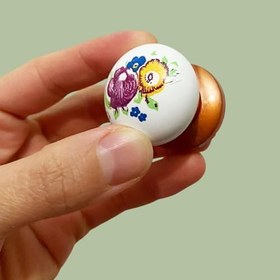 Resim Glaswen 8 Adet Menekşe Kulp Beyaz Polimer Düğme Kulp Bakır Tablalı Mobilya Mutfak Dolabı Çekmece Kulbu Kulpları 