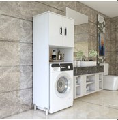 Resim Esmopa Mobilya Çok Amaçlı Banyo Çamaşır Makinası Dolabı Beyaz 