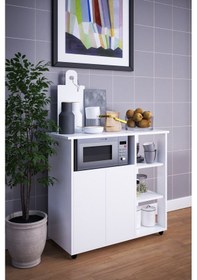 Resim 2 Kapaklı Çok Amaçlı Mikro Dalga Şık Fırın Doplabı Beyaz 