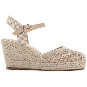 Resim Derimod Kadın Bej Bilekten Bantlı Dolgu Topuklu Espadril 25SFE49126F 
