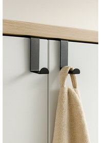 Resim Lunoart Kapı Ve Dolap Arkası Metal Askı Seti 4 Lü Bornoz Havlu Çanta Askılığı Siyah 