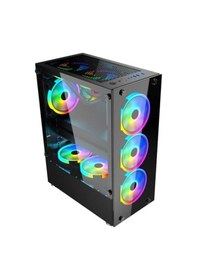 Resim Gameforce GF-8307 Glass 600W 80+ 4x120 MM RGB Kontrolcü ve Kumanda Fan Oyuncu Kasa 
