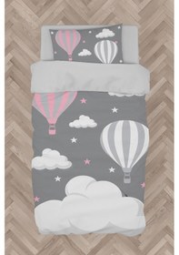 Resim Mekta Home Bebek Ve Çocuk Odası Büyük Bulut Ve Uçan Balon Desenli Nevresim Takımı 