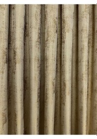 Resim Altın Simli Bal Renkli Fon Perde 1/3 Sık Pile Gold 