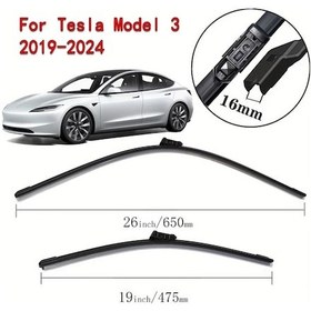 Resim Sunshine011 Tesla Model 3 Wiper 28" + 18" Set Su Püskürtme Bağlantılı 