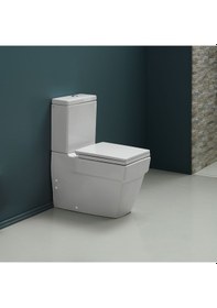 Resim Turkuaz Mona Duvara Sıfır Klozet Takımı 