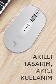 Resim Torima TM-18 Beyaz Çift Modlu Sessiz Kablosuz Mouse Fare 
