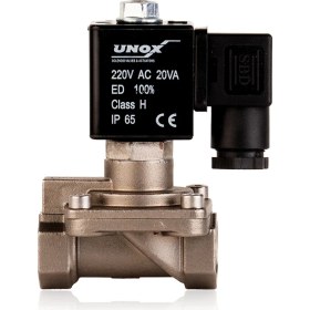 Resim Unox 220V AC Paslanmaz Buhar Normalde Kapalı Solenoid Valf (0,5-6 BAR) 