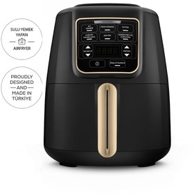 Resim Karaca Air Pro Cook XL 2 in 1 Konuşan Airfryer Black Mineral Gold 4 Kişilik 