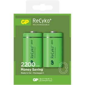 Resim GP ReCyko+ GP220CHEMTR-2UC2 2200 mAh C Boy Ni-MH Şarj Edilebilir Pil 2'li 