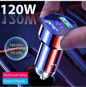 Resim 120w Hızlı Araç Şarj Cihazı Usb Hızlı Şarj İphone Uyumlu 14 13 12 11 Pro Max Aksesuarları Lcd Ekranlı Samsung Xiaomi Cep Telefonu 