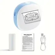 Resim Kablosuz Mini Cep Yazıcısı - Taşınabilir, Kablosuz, Mürekkepsiz Baskı iPhone, iPad, Android, DIY için - 1 Rulo Sticker Kağıdı Dahil, Fotoğraflar, Metin ve Ev Küçük Etiketler için İdeal - USB Şarj Edilebilir, Taşınabilir Bağlantı, Mürekkep Tipi: Mürekkepsiz, Baskı Teknolojisi: Kablosuz, Yazıcı Sahne: DIY, Genel Amaç: DIY, Kablosuz Teknoloji: Kablosuz 