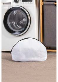 Resim Porsima 3133 Çamaşır Yıkama Filesi Fermuarlı Bölmeli Ayakkabı Yıkama Filesi Deforme Önleyici Torba File Beyaz 