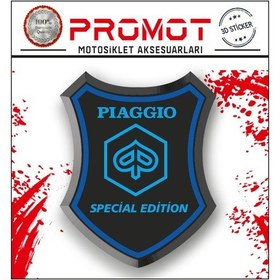 Resim Piaggio Uyumlu Sperlik 3d Damla Logo Sticker 3 