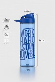 Resim Renga Lidya Work Hard Desen 630 ml Tritan Matara 912033 Mavi 