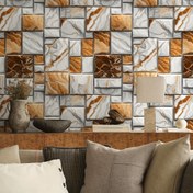 Resim 1 Rulo - Retro Kalın Kahve & Beyaz Mermer Desenli Kendinden Yapışkanlı Duvar Kağıdı - Su Geçirmez, Lekelere Dayanıklı, Kolay Temizlenir - DIY Mutfak Arka Planı, Ev Dekoru ve Oda Vurgusu için Mükemmel, Su Geçirmez Duvar Kağıdı|Doğal Taş Deseni|Kolay Temizlenebilir Malzeme, Kahve Mutfak Dekoru 
