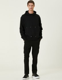 Resim Siyah Kargo Jersey Pantolon 