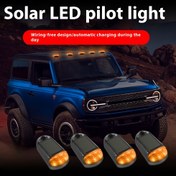 Resim 2 adet Güneş Enerjili LED Araba Dekoratif Işıklar, Şarj Edilebilir Pil, Kolay Kurulum, Su Geçirmez Değil, Parlak Beyaz ve Turuncu LED Mood Aydınlatma, Araçlar İçin Güneş Işıkları, Arabalar İçin Güneş Işıkları 