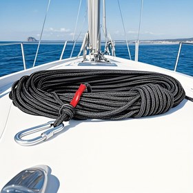 Resim Dayanıklı 4mm Kalınlığında Kırmızı Halat ve Metal Kancalar - Güvenli Bağlama için Ağır Hizmet Tipi Tekne Bağlama Kayışları, Açık Hava Kampçılığı, Plaj & Deniz Kullanımı, Tekne Sabitleme Ekipmanı, Sağlam Halat Tasarımı, Metal Kanca Bağlantıları 