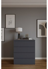 Resim Neptün 4 Çekmeceli Şifonyer Antrasit Antrasit 