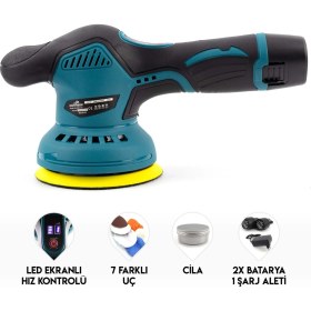 Resim Dawreek MK12 Şarjlı Polisaj Makinesi 120 W Güç ve 11000 Devir/dk ile Profesyonel Kullanım İçin 