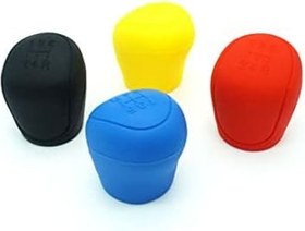 Resim CALLARON 2 Adet el freni için manşon araba topuzu kapağı vites körüğü topuzu koy kaldıraç Mavi renkli silikon dişli düğme kapağı Oval Oto aksesuarları el freni kapağı dişli kapağı 