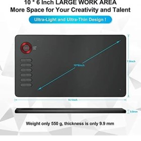 Resim Veikk A15 8192 Levels Zoom Uyumlu 5080LPI Grafik Tablet+Kalem 