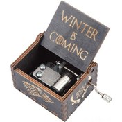 Resim Padalink Ahşap El Fırçalı Müzik Kutusu Oyuncak - Ev Dekorasyonu lik, Dürtme İle Müzik Çalar, Doğal Ahşap, Kare Şekil 