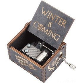 Resim Padalink Ahşap El Fırçalı Müzik Kutusu Oyuncak - Ev Dekorasyonu lik, Dürtme İle Müzik Çalar, Doğal Ahşap, Kare Şekil 