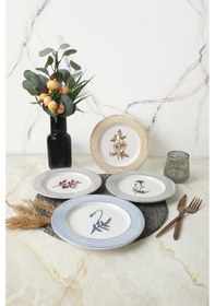 Resim Keramika Floral Essence Assos Pasta Tabağı 22 Cm 4 Adet / 22890-93-94-22949 Çok Renkli 