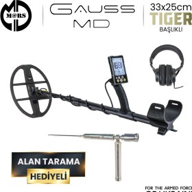 Resim Mars Md Gauss Md Dedektör - Tıger 33X25,5CM Başlık + Kulaklık Olympos Alan Tarama Hediyeli 
