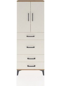 Resim Arges Dolap 3 Raflı 4 Çekmeceli 2 Kapaklı 60x30x163 Çam-aytaşı Çam 