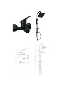 Resim Armour Armatür Siyah Banyo Batarya Seti İkili Siyah 