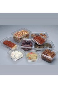 Resim Genel Markalar Plastik Sızdırmaz Kap 150 gr Cc Kullan At Tek Kullanımlık Plastik Kapaklı Kase 50 Adet 