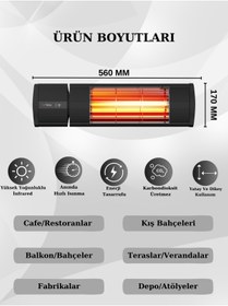 Resim HOTTABLE Supreme Plus Uzaktan Kumandalı Su Geçirmez Dış Mekan Isıtıcı 2000w 