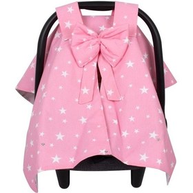 Resim Sevi Bebe Fiyonklu Anakucağı Örtüsü Pembe Yıldız Desen 