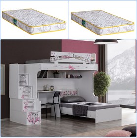 Resim Setaymobilya Ranza, Pisa Ranza Karyola Çalışma Masası + 2 Adet Comfort Yatak 