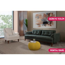 Resim Perla Sofa Madrid Koltuk Takımı Keten Yeşil 