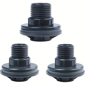 Resim 1 adet Ağır Hizmet PVC Su Tankı Adaptörü, 1" 3/4" ve 1/2" İç/Dış Gömlekli, Sızdırmaz Gri Plastik Bağlantı, Musluklar, Tonlar Kovaları, Tesisat ve Sulama Sistemleri, Kavisli Dış Yüzey Tutuşu, Su Tankı Adaptörü, Tesisat Bağlantısı, Kavisli Tutuş Tasarımı, Sızdırmaz Tasarım 