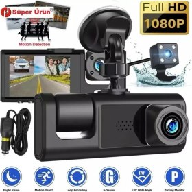 Resim Araç Içi 3 Kameralı Hd Ekranlı Kayıt Cihazı (3 Kamera Lens Bir Arada) 