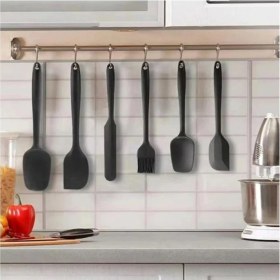 Resim Euro Pink 6'lı Takım Yanmaz Yapışmaz Mutfak Pasta Slikon Yumurta Fırçası Kaşık Bıçak Spatula Seti 