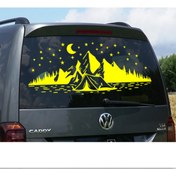 Resim Melek Pazarı 120 X 50 Cm Kamp Çadırı Ay Ve Yıldırlar Manzara Karavan Sticker 