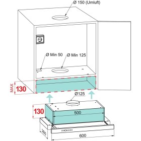 Resim Kügerr A100 'Dünyanın En Sessiz Aspiratörü' 60cm Sürgülü Aspiratör 
