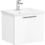 Resim Root 66414 Lavabo Dolabı, Tek Çekmeceli, 60 cm, Parlak Beyaz, Köşeli Lavabolu 