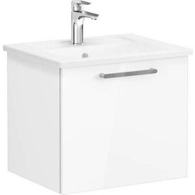 Resim Root 66414 Lavabo Dolabı, Tek Çekmeceli, 60 cm, Parlak Beyaz, Köşeli Lavabolu 