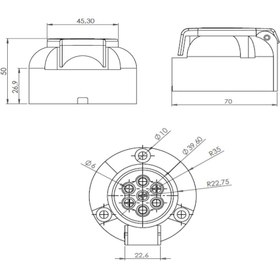 Resim Römork Soketi - Metal - 7 Pin 