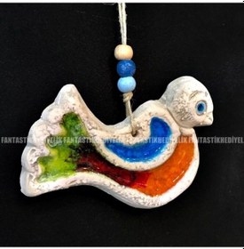 Resim Kuş Seramik No:1 Nazar Boncuk Bahçe Balkon Kapı Duvar Süs 